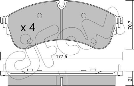 Cifam 822-1174-0 - Комплект спирачно феродо, дискови спирачки vvparts.bg