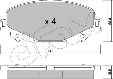 Cifam 822-1176-0 - Комплект спирачно феродо, дискови спирачки vvparts.bg