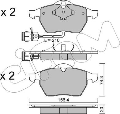 Cifam 822-181-0 - Комплект спирачно феродо, дискови спирачки vvparts.bg