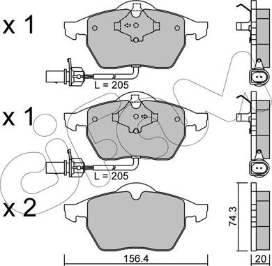 Cifam 822-181-3 - Комплект спирачно феродо, дискови спирачки vvparts.bg