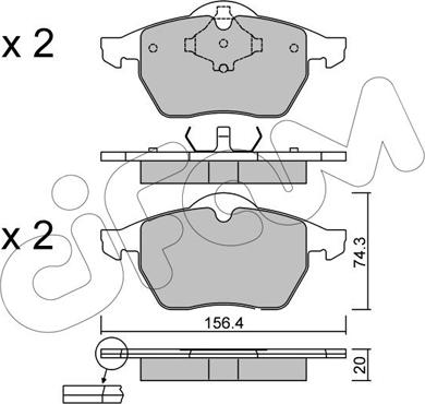 Cifam 822-181-2 - Комплект спирачно феродо, дискови спирачки vvparts.bg