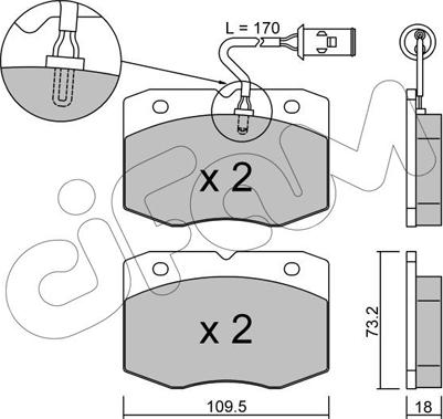 Cifam 822-139-0 - Комплект спирачно феродо, дискови спирачки vvparts.bg