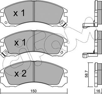 Cifam 822-134-0 - Комплект спирачно феродо, дискови спирачки vvparts.bg