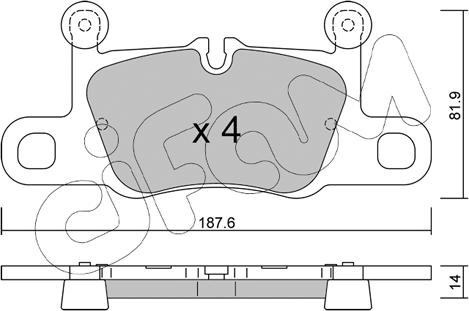 Cifam 822-1258-1 - Комплект спирачно феродо, дискови спирачки vvparts.bg