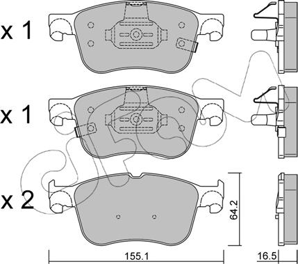 Cifam 822-1205-0 - Комплект спирачно феродо, дискови спирачки vvparts.bg