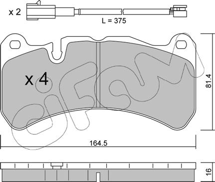 Cifam 822-1201-1 - Комплект спирачно феродо, дискови спирачки vvparts.bg