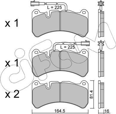 Cifam 822-1201-2 - Комплект спирачно феродо, дискови спирачки vvparts.bg