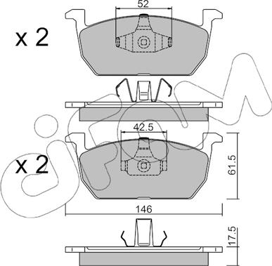 Cifam 822-1214-0 - Комплект спирачно феродо, дискови спирачки vvparts.bg