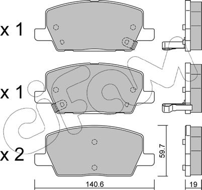 Cifam 822-1212-0 - Комплект спирачно феродо, дискови спирачки vvparts.bg