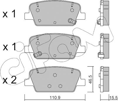 Cifam 822-1283-0 - Комплект спирачно феродо, дискови спирачки vvparts.bg