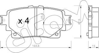 Cifam 822-1229-0 - Комплект спирачно феродо, дискови спирачки vvparts.bg