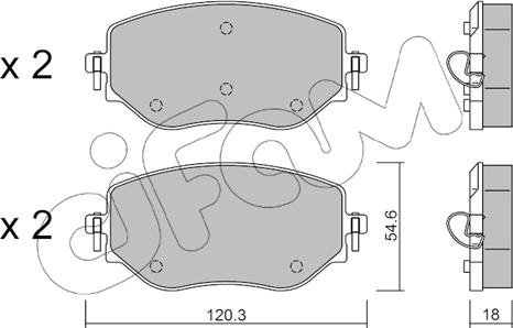 Cifam 822-1225-0 - Комплект спирачно феродо, дискови спирачки vvparts.bg