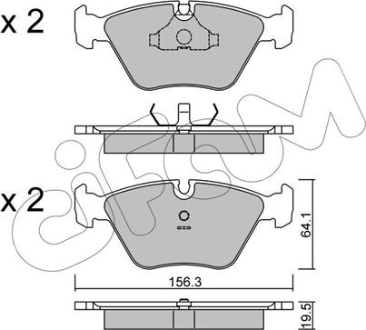 Cifam 822-122-0 - Комплект спирачно феродо, дискови спирачки vvparts.bg