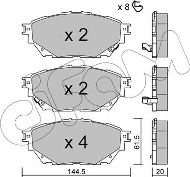 Cifam 822-1222-0 - Комплект спирачно феродо, дискови спирачки vvparts.bg