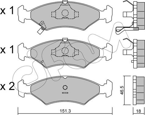 Cifam 822-127-0 - Комплект спирачно феродо, дискови спирачки vvparts.bg