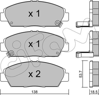 Cifam 822-172-0 - Комплект спирачно феродо, дискови спирачки vvparts.bg