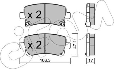 Cifam 822-844-0 - Комплект спирачно феродо, дискови спирачки vvparts.bg