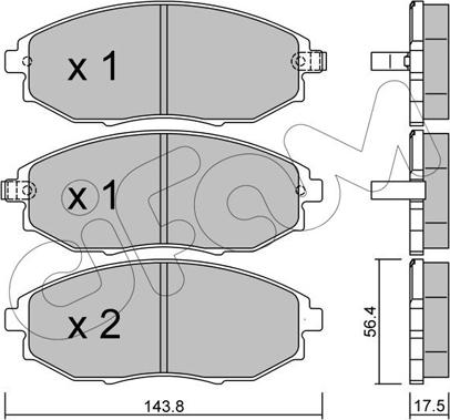 Cifam 822-845-0 - Комплект спирачно феродо, дискови спирачки vvparts.bg