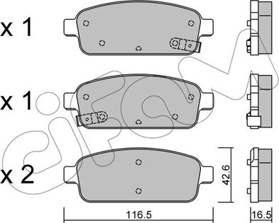 Cifam 822-840-0 - Комплект спирачно феродо, дискови спирачки vvparts.bg