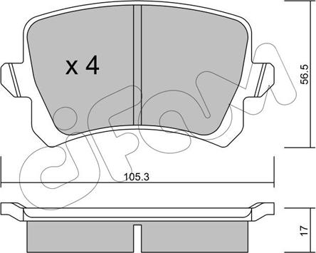 Cifam 822-806-0 - Комплект спирачно феродо, дискови спирачки vvparts.bg