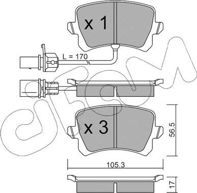 Cifam 822-806-1 - Комплект спирачно феродо, дискови спирачки vvparts.bg