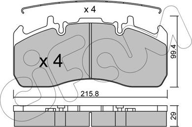 Cifam 822-808-0 - Комплект спирачно феродо, дискови спирачки vvparts.bg