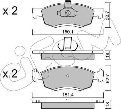 Cifam 822-802-0 - Комплект спирачно феродо, дискови спирачки vvparts.bg