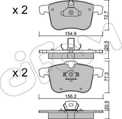 Cifam 822-813-0 - Комплект спирачно феродо, дискови спирачки vvparts.bg