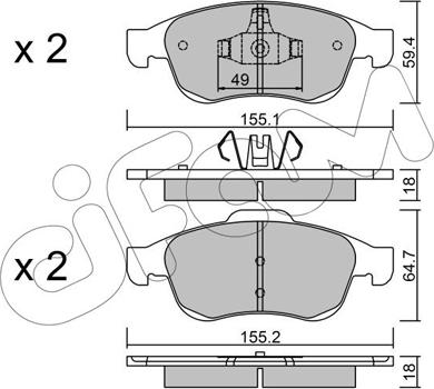 Cifam 822-817-0 - Комплект спирачно феродо, дискови спирачки vvparts.bg