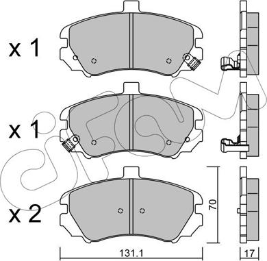 Cifam 822-884-0 - Комплект спирачно феродо, дискови спирачки vvparts.bg