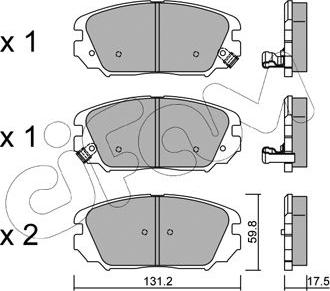 Cifam 822-885-0 - Комплект спирачно феродо, дискови спирачки vvparts.bg