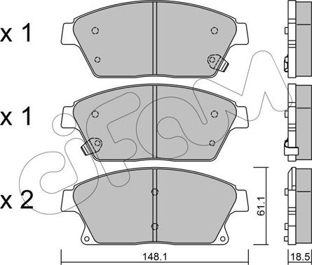 Cifam 822-839-0 - Комплект спирачно феродо, дискови спирачки vvparts.bg