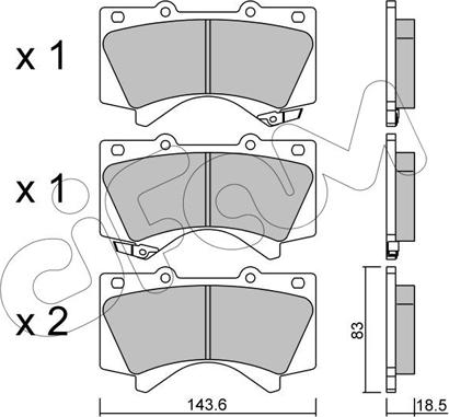 Cifam 822-821-0 - Комплект спирачно феродо, дискови спирачки vvparts.bg