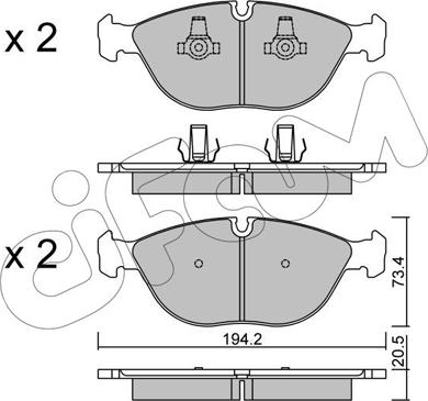 Cifam 822-828-0 - Комплект спирачно феродо, дискови спирачки vvparts.bg