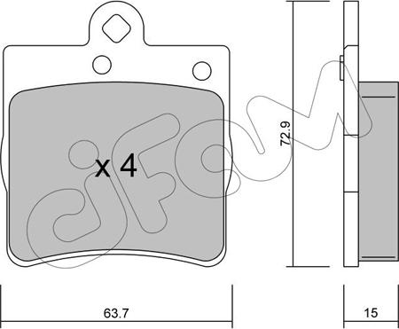 Cifam 822-343-0 - Комплект спирачно феродо, дискови спирачки vvparts.bg