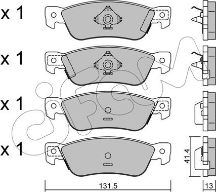 Cifam 822-359-0 - Комплект спирачно феродо, дискови спирачки vvparts.bg