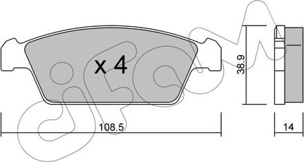 Cifam 822-367-0 - Комплект спирачно феродо, дискови спирачки vvparts.bg