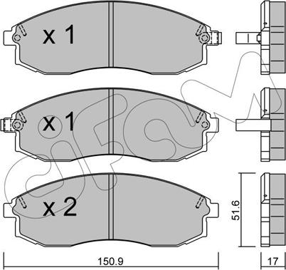 Cifam 822-306-0 - Комплект спирачно феродо, дискови спирачки vvparts.bg