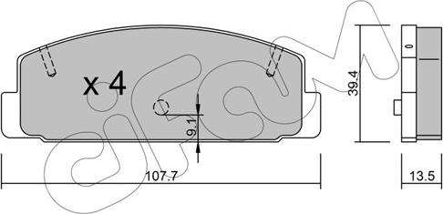 Cifam 822-302-1 - Комплект спирачно феродо, дискови спирачки vvparts.bg