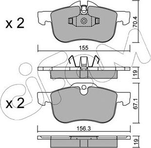 Cifam 822-307-0 - Комплект спирачно феродо, дискови спирачки vvparts.bg