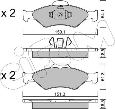 Cifam 822-315-0 - Комплект спирачно феродо, дискови спирачки vvparts.bg