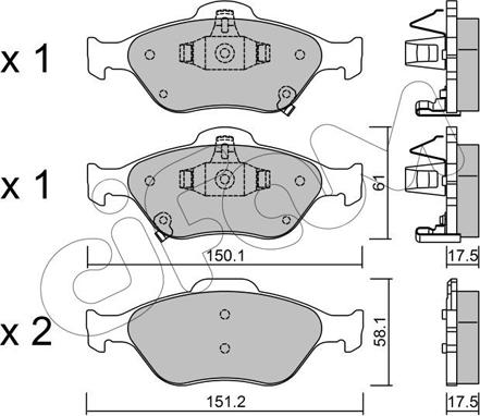 Cifam 822-316-1 - Комплект спирачно феродо, дискови спирачки vvparts.bg