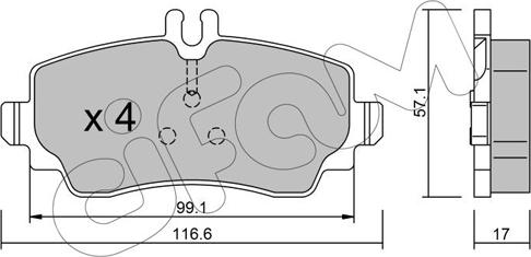 Cifam 822-310-0 - Комплект спирачно феродо, дискови спирачки vvparts.bg