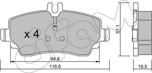 Cifam 822-310-1 - Комплект спирачно феродо, дискови спирачки vvparts.bg