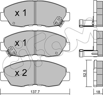 Cifam 822-384-0 - Комплект спирачно феродо, дискови спирачки vvparts.bg