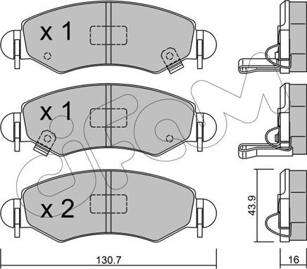 Cifam 822-339-1 - Комплект спирачно феродо, дискови спирачки vvparts.bg