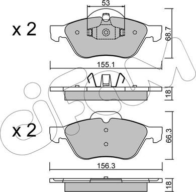 Cifam 822-335-0 - Комплект спирачно феродо, дискови спирачки vvparts.bg