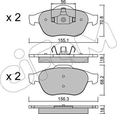 Cifam 822-336-1 - Комплект спирачно феродо, дискови спирачки vvparts.bg
