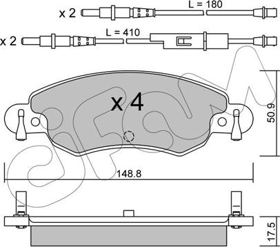 Cifam 822-330-0 - Комплект спирачно феродо, дискови спирачки vvparts.bg