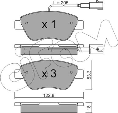 Cifam 822-321-0 - Комплект спирачно феродо, дискови спирачки vvparts.bg